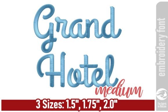 Grand Hotel Embroidery Font - Medium